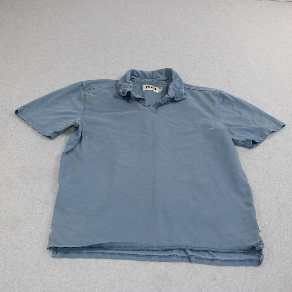Pact Polo Shirt Mens Medium Blue Organic Cotton Soft Casual Classic Academia